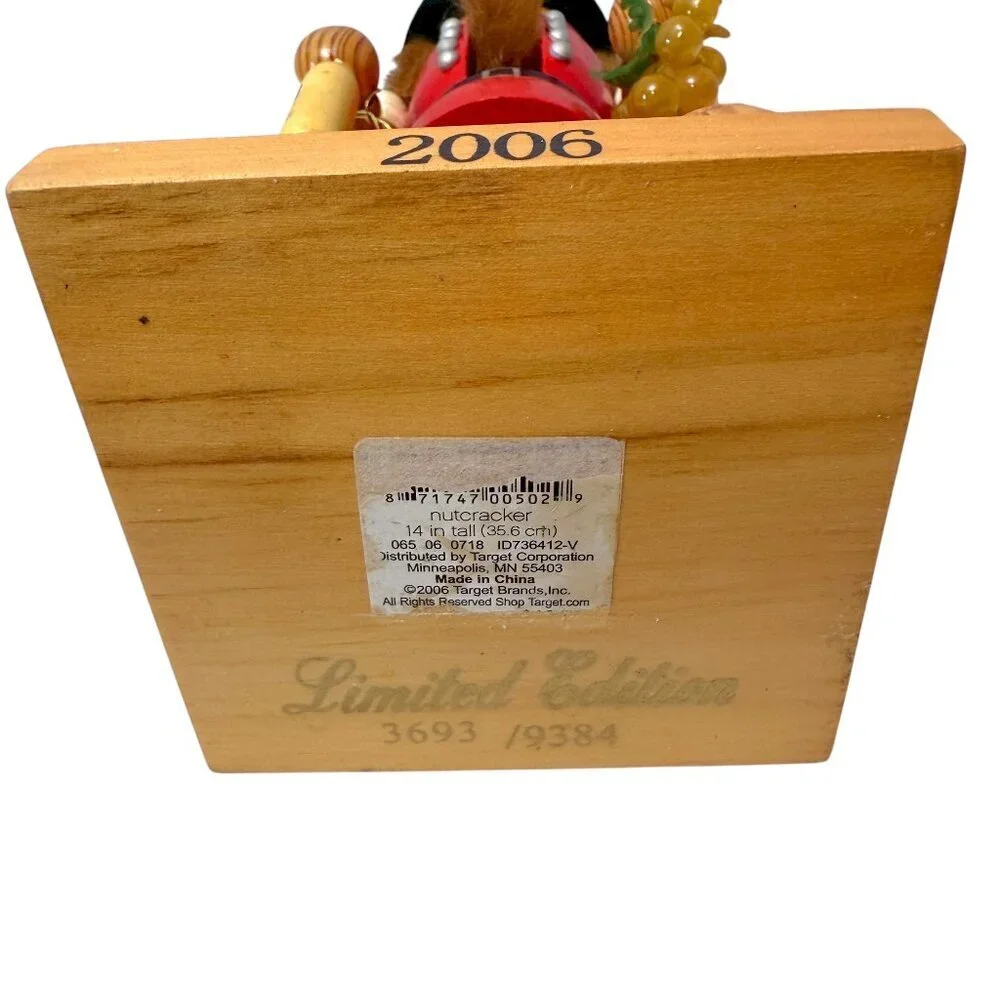 Large Holiday Nutcracker Target Limited Edition 2006 Wine Theme